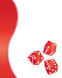 Red casino background with dices.
