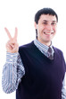 Photo: Man with victory sign Man with victory sign