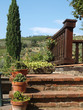 terrace with the view on vineyards  in Tuscany