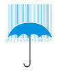 stylized ubrella and barcode