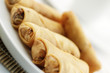 A plate of fried spring rolls