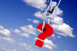 Illustration: metallic hook with question-mark metallic hook with question-mark