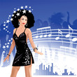 Dancing girl and party peoples