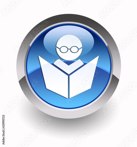 Illustration: ''E-learning'' glossy icon ''E-learning'' glossy icon