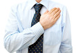 Businessman Lawyer with hand on heart Businessman Lawyer with hand on heart