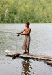 boy fishing with spinning