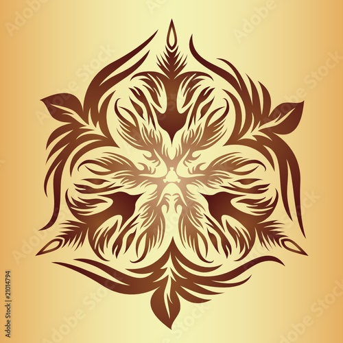 Abstract medieval glyph in the form of a flower Abstract medieval glyph in the form of a flower