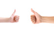 Woman and Man thumb up