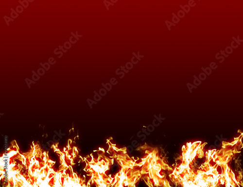 Illustration: Fire flames red background Fire flames red background