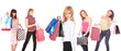 Group of shopping girls