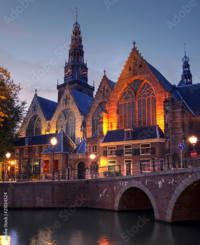Photo: Oude Kerk at twilight in Amsterdam, The Netherlands Oude Kerk at twilight in Amsterdam, The Netherlands