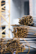 Cross-sectional close-up of Rusty High Tensile Deformed Steel Ba