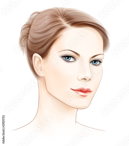 face portrait woman. vector face portrait of