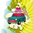 Designed hippie artistic banner. Vector illustration.