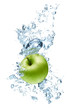 Green apple in water Green apple in water