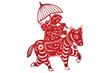 Vector of Traditional Chinese Paper-cut for Happiness