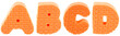 abcd, lettres mousse, fond blanc
