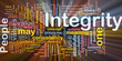 Integrity principles background concept glowing