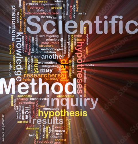 Illustration: Scientific method background concept glowing Scientific method background concept glowing