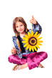Mädchen hält Sonnen Blume