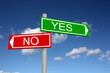 Abstract quidepost for answers yes and no
