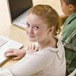 Students working on laptops