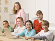 Students working on laptops