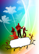Live Music Band on Abstract Color Background Live Music Band on Abstract Color Background