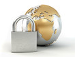 Earth with padlock Earth with padlock