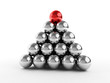 Pyramid made from metal balls with differen top element Pyramid made from metal balls with differen top element