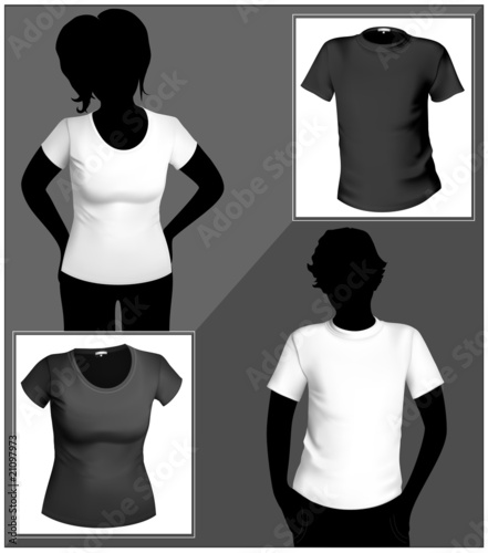 Tee Shirt Template Illustrator. Women#39;s and men#39;s t-shirt