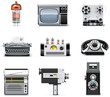 Vintage technologies icon set