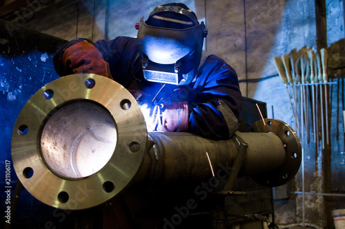 Photo: worker welding worker welding