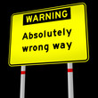 Illustration: wrong way road sign wrong way road sign