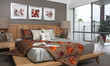 master bedroom in modern townhouse