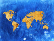 Blue oceans and old continents - Aged Map
