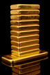 Goldbarren gestapelt