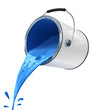 Illustration: blue paint pouring from bucket blue paint pouring from bucket