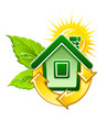 Vector: symbol of ecological house with solar energy symbol of ecological house with solar energy