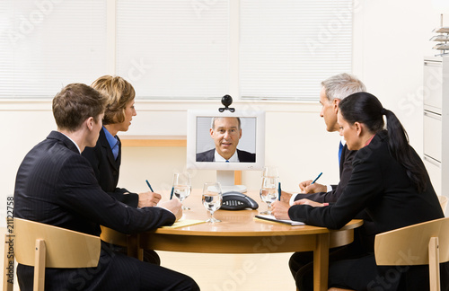 Photo: Business people in video meeting Business people in video meeting