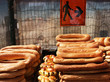 Bagele - tradition arab bread. Old city, Jerusalem.