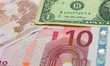 Money background , dollar and euro.