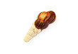 Chocolate cockle shell on white with clipping path.
