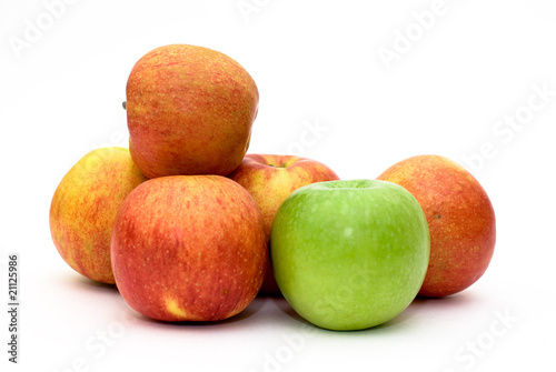 Photo: several isolated apples several isolated apples