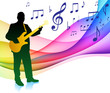 Guitar Player on Musical Note Color SpectrumOriginal Vector Illu