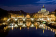 Picturesque view of St. Peter's Basilica from river Tiber
