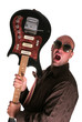 Bald guy with guitar shout