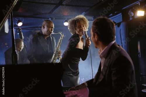 Photo: Jazz Musicians Performing in Club Jazz Musicians Performing in Club