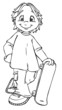 Vektor: Kind, Junge, Skateboard, Skater, Grundschule Kind, Junge, Skateboard, Skater, Grundschule