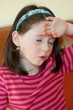 Little girl with headache Little girl with headache